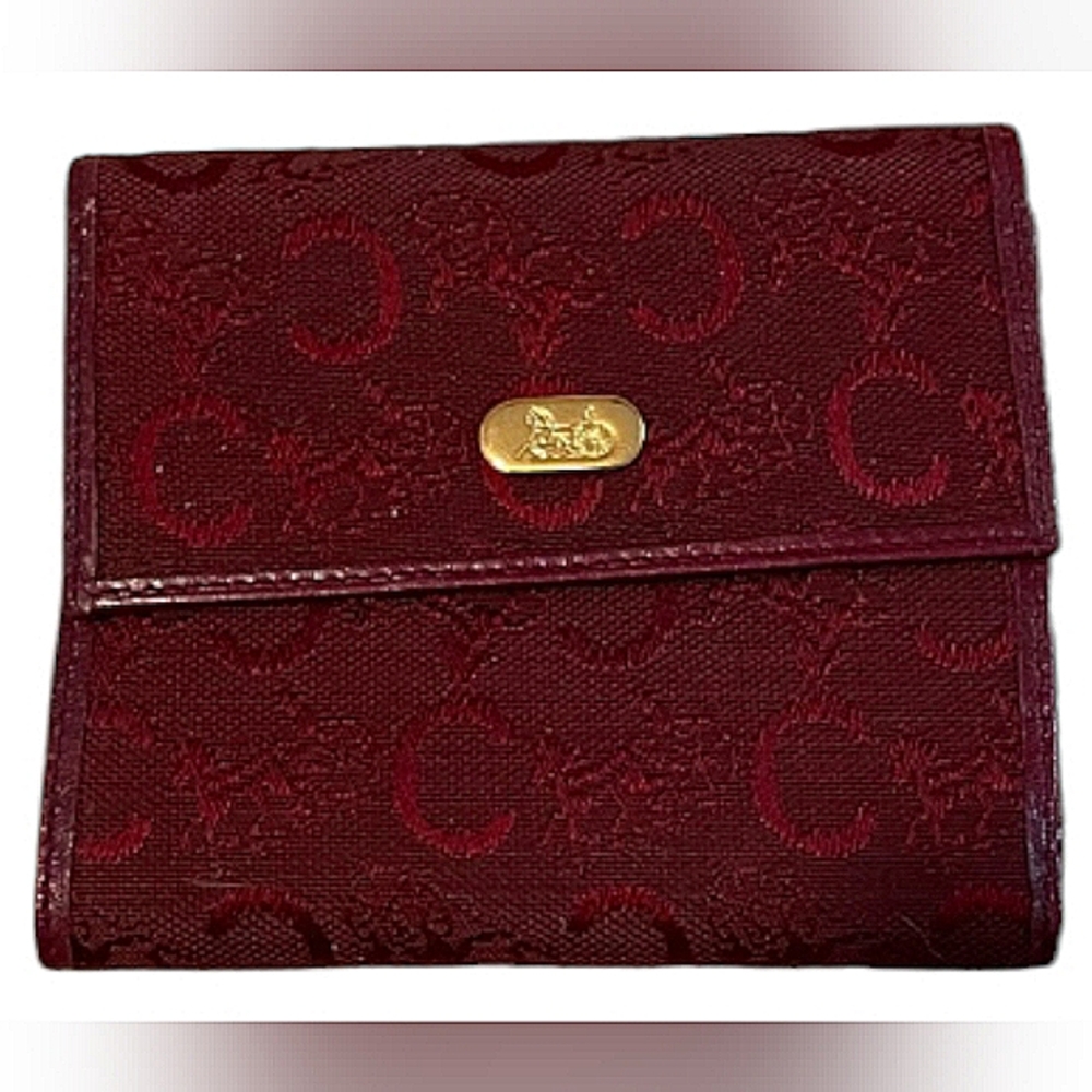CÉLINE AUTHENTIC SIGNATURE MONOGRAM CANVAS AND LEATHER WALLET LIKE NEW CONDITION